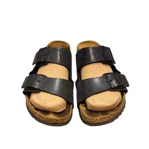Birkenstock Arizona Embossed Lizard Shiny Sandals Womans SIZE 39 US 8